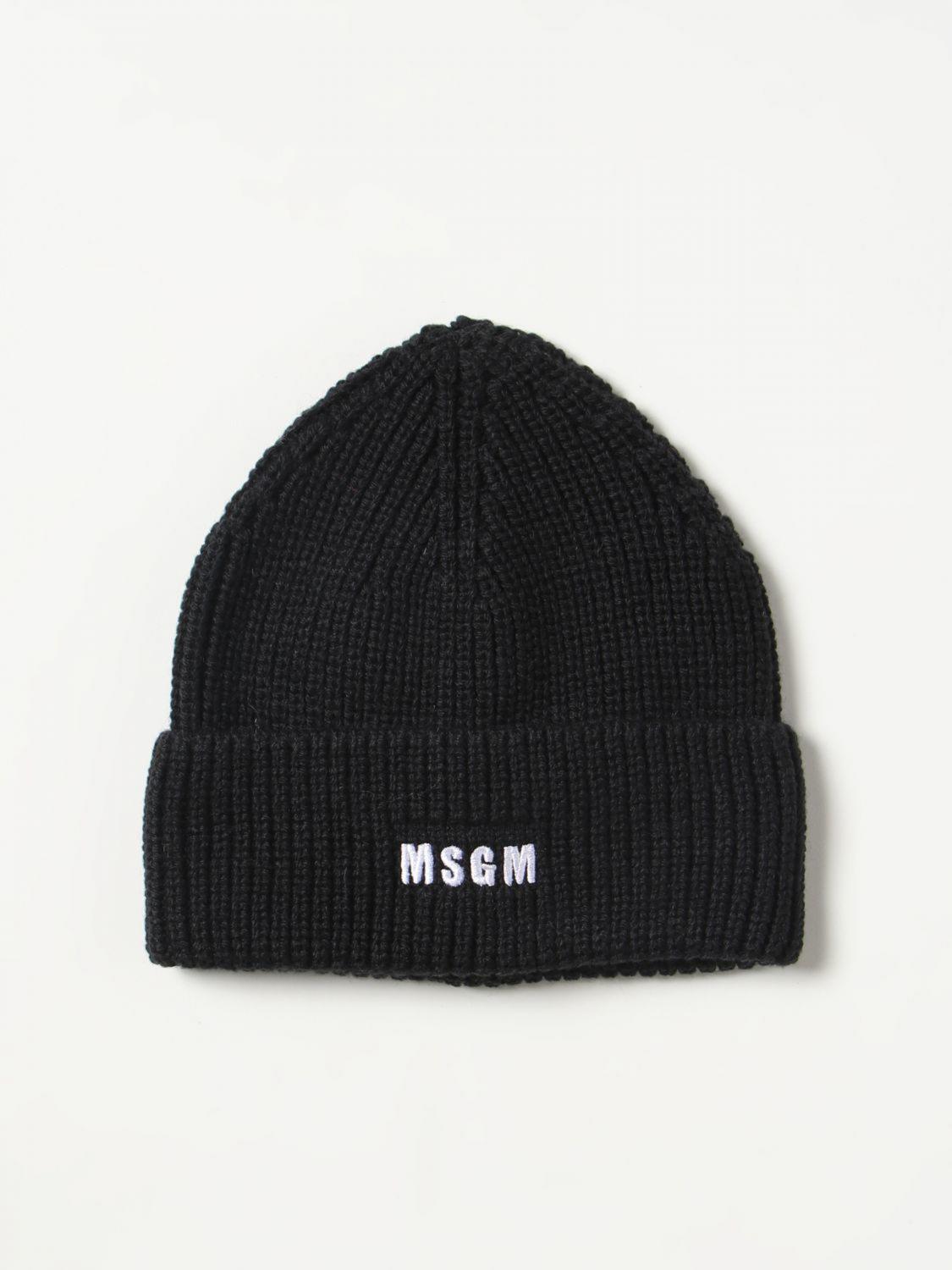 MSGM KIDS hat for kids Black Msgm Kids hat MS029207 online on
