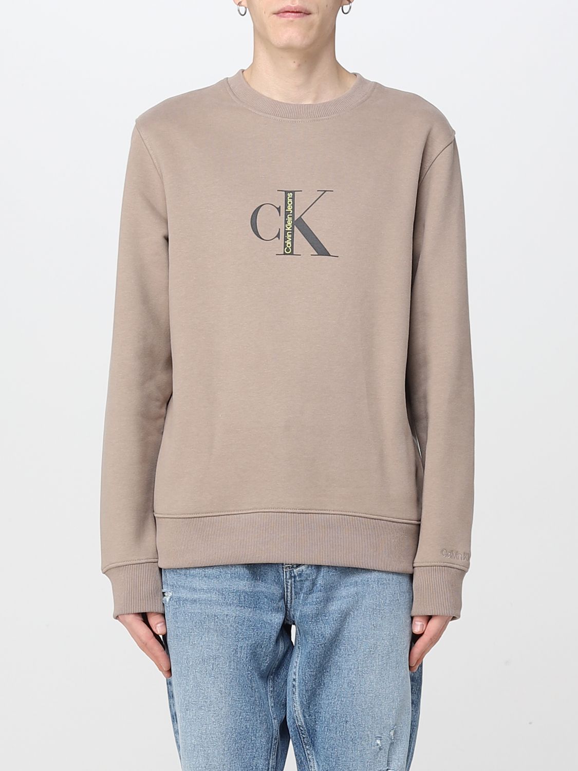 CALVIN KLEIN JEANS: Calvin Klein CK crewneck sweatshirt - Dove Grey ...
