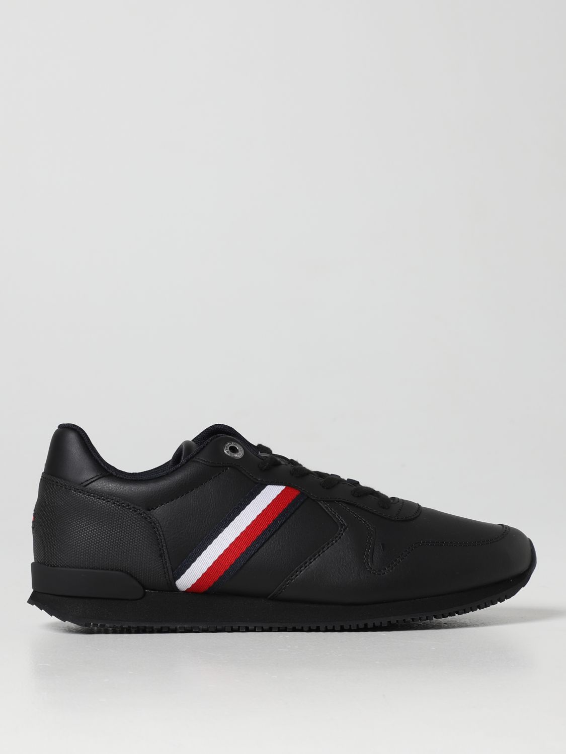 pipeline Annihilate Passed TOMMY HILFIGER: Iconic Runner leather sneakers - Black | Tommy Hilfiger  sneakers FM0FM04281 online on GIGLIO.COM