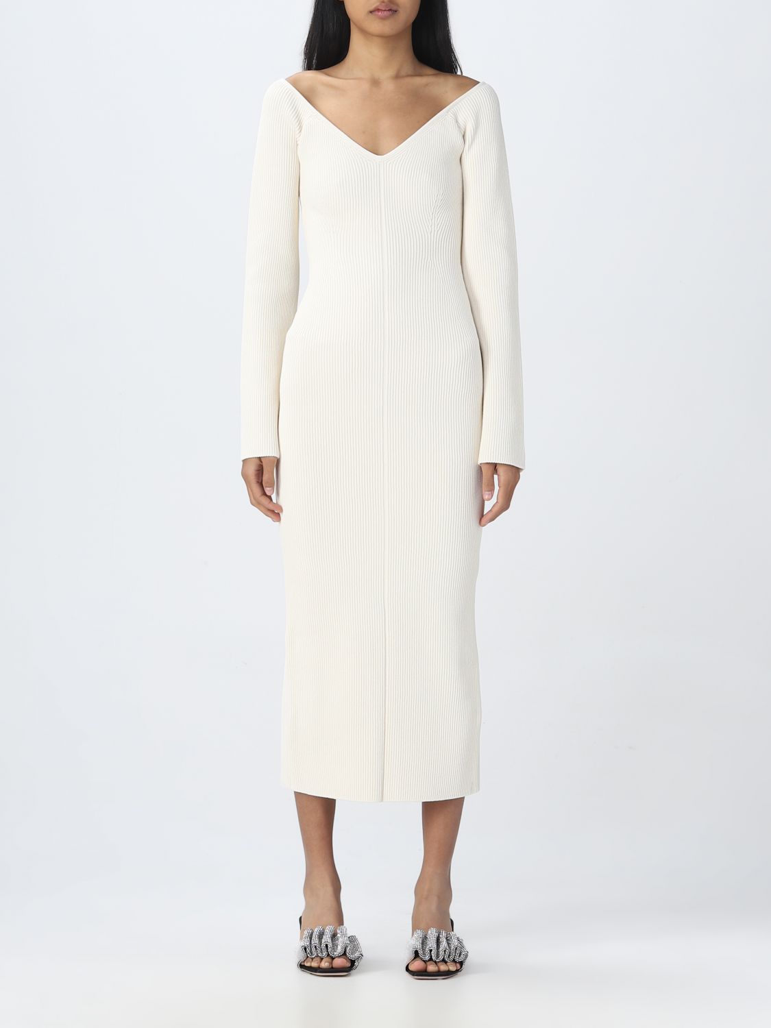 Khaite Dress Woman In White | ModeSens
