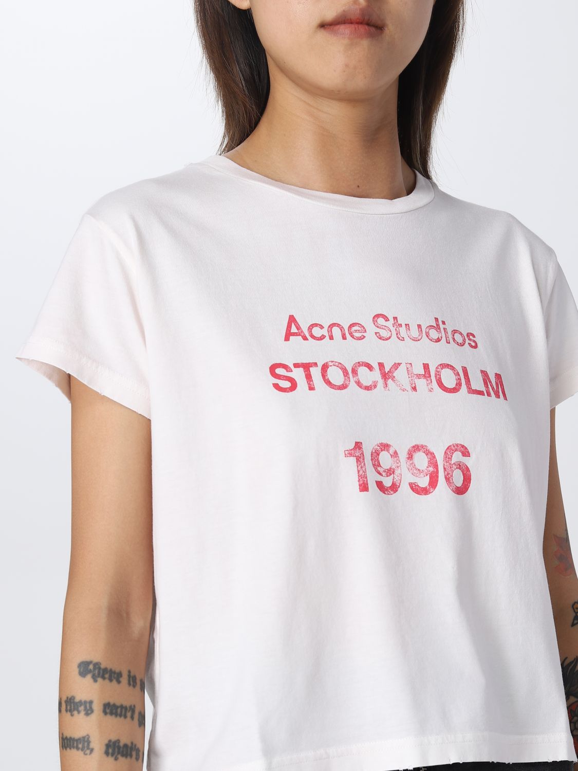 T-shirt Acne Studios: T-shirt Acne Studios con stampa 1996 crema 5