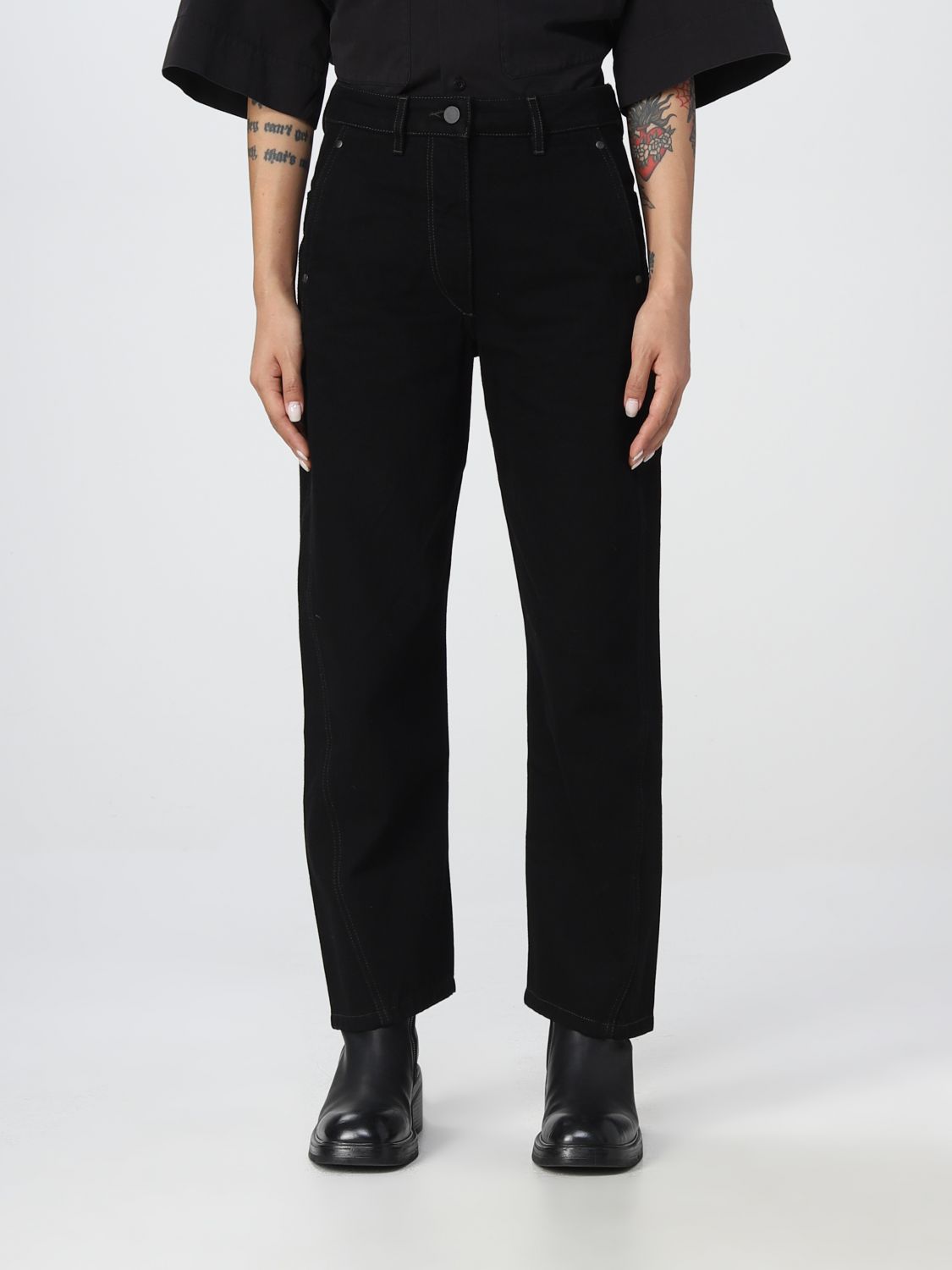 LEMAIRE: pants for woman - Black | Lemaire pants PA220LD085 online at ...