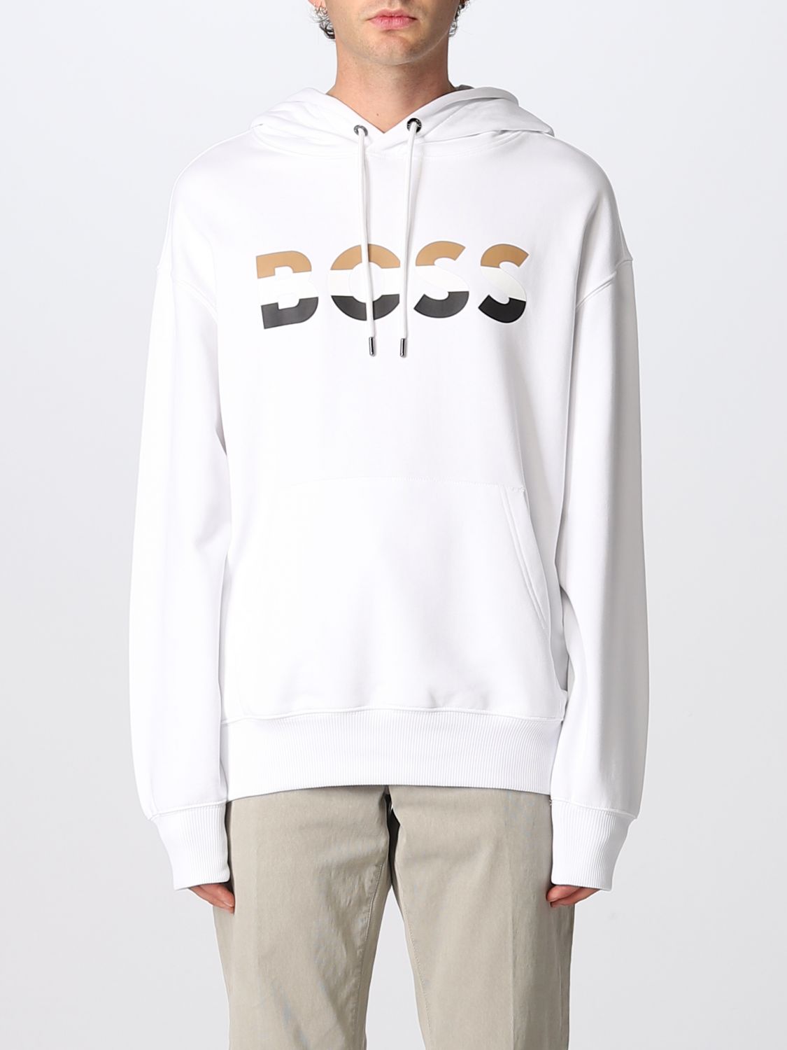 BOSS: sweatshirt for man - White | Boss sweatshirt 50491404 online on ...