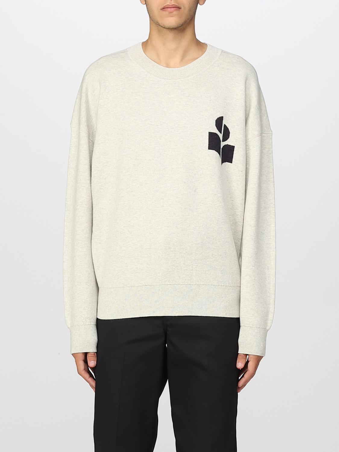 Isabel Marant Logo Intarsia Knit Sweater In Grey