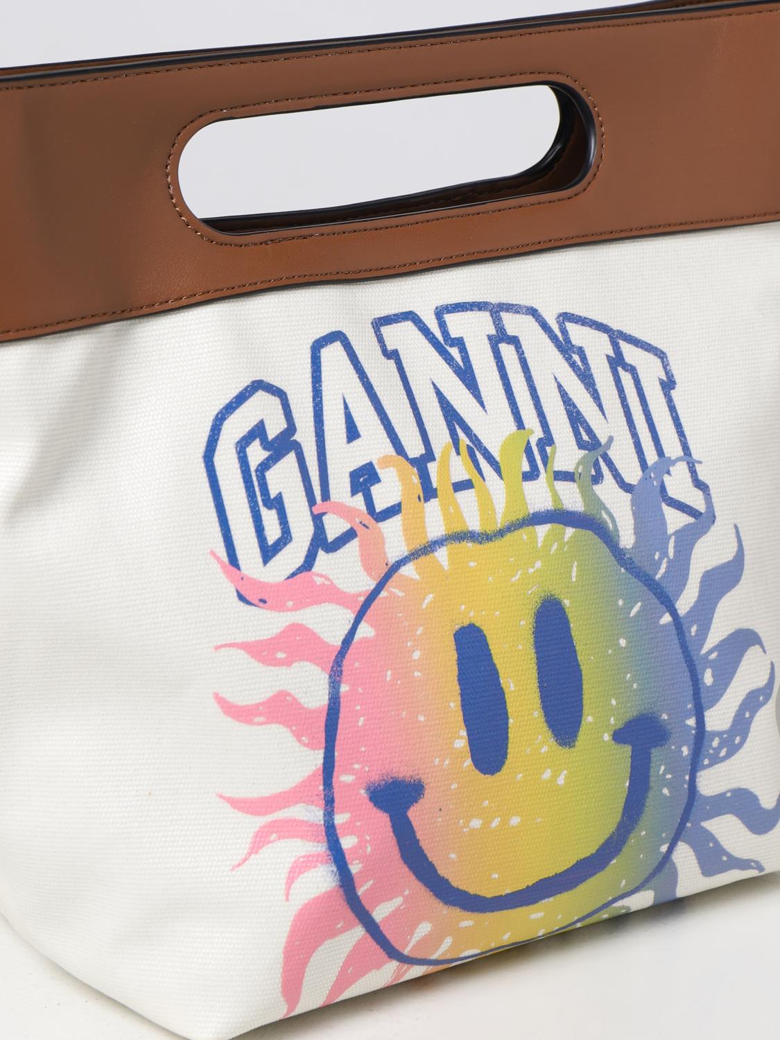 GANNI recycled cotton blend and leather bag Multicolor Ganni tote