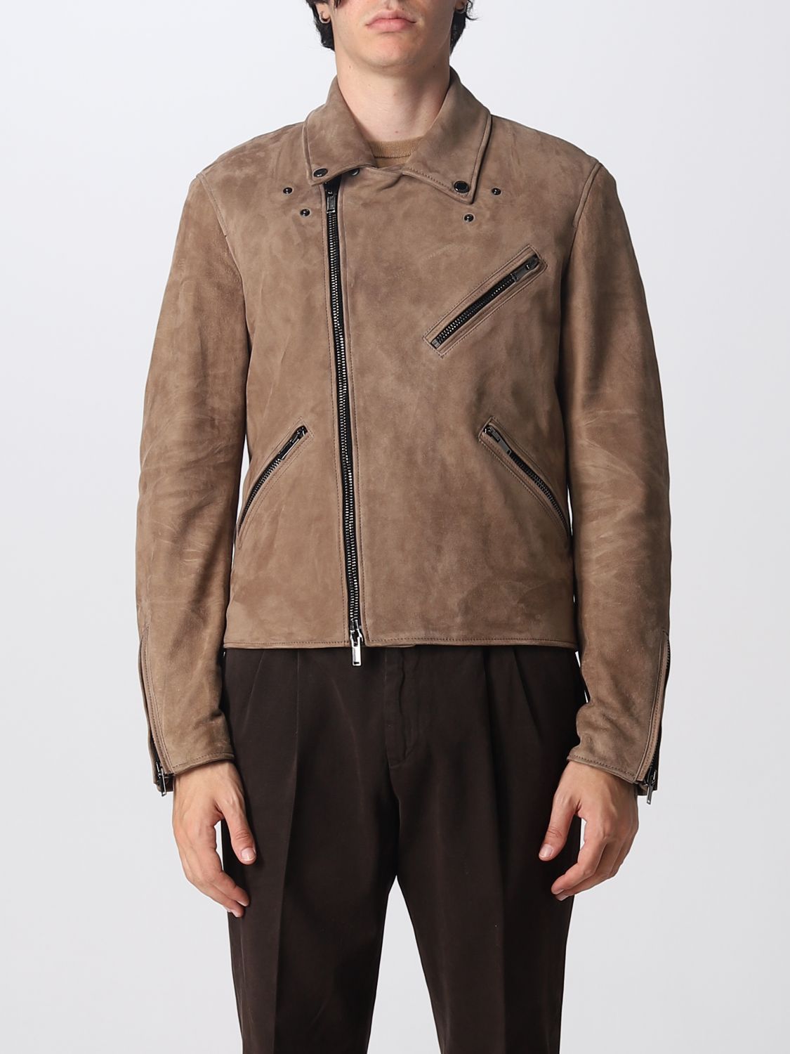 TAGLIATORE: jacket for man - Mud | Tagliatore jacket ALEXCHI2201 online ...
