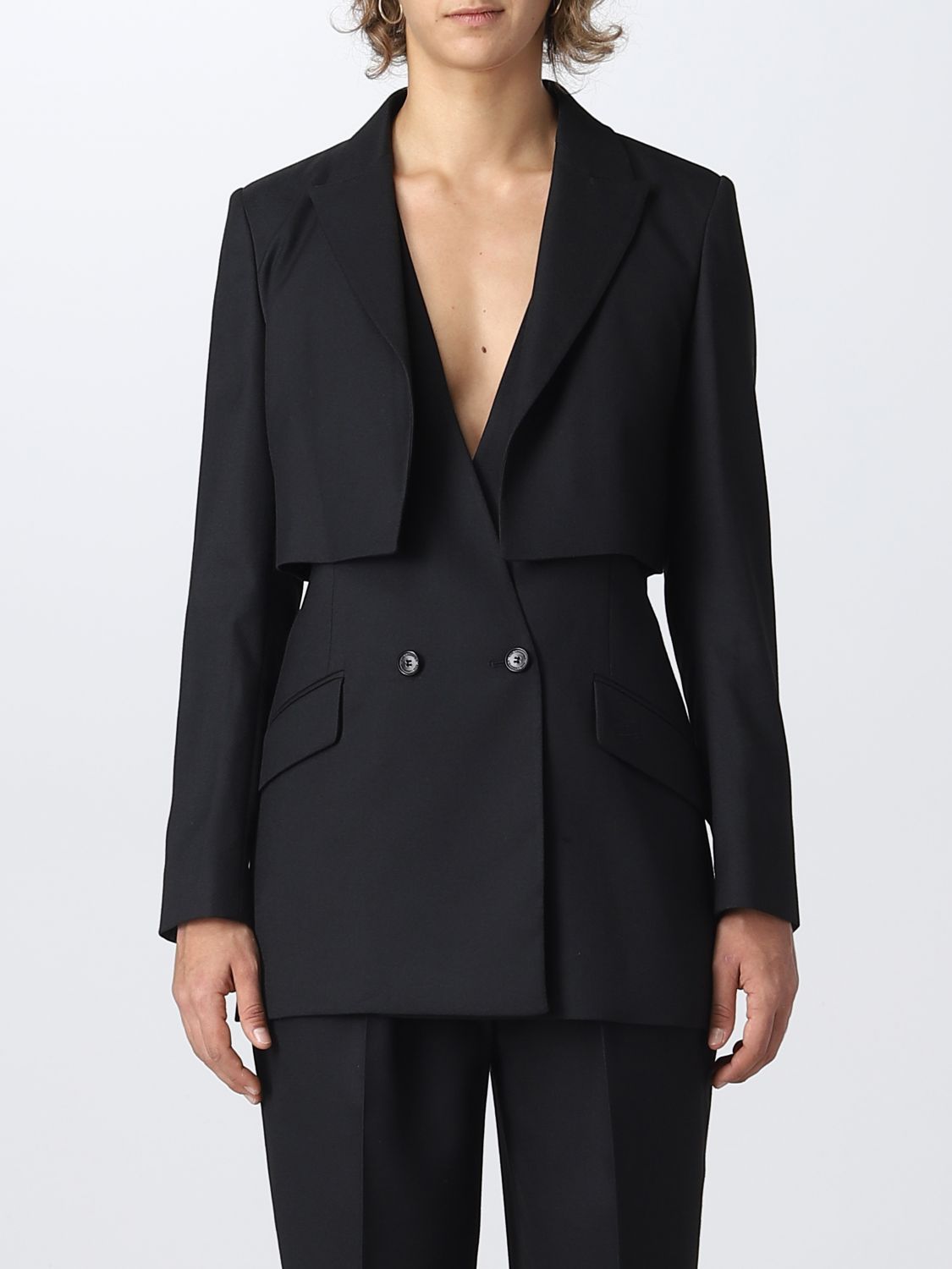 Karl Lagerfeld Women's Black Other Materials Blazer | ModeSens