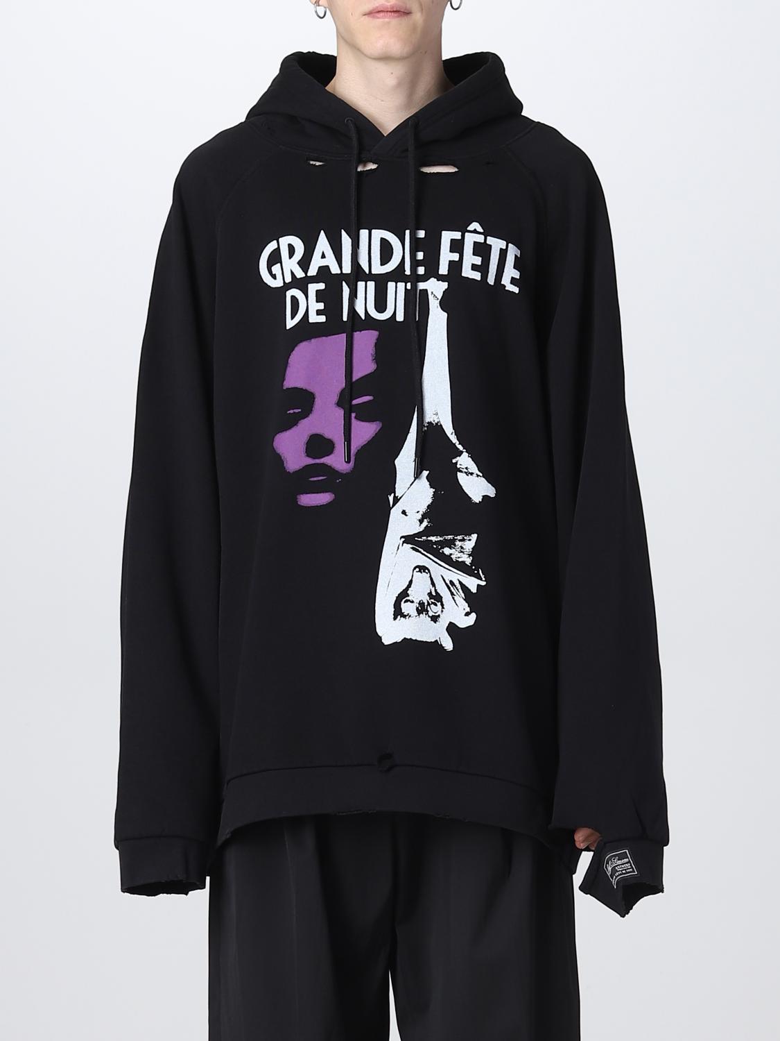 Raf Simons Grand Fete Oversize Cotton Jersey Hoodie In Black