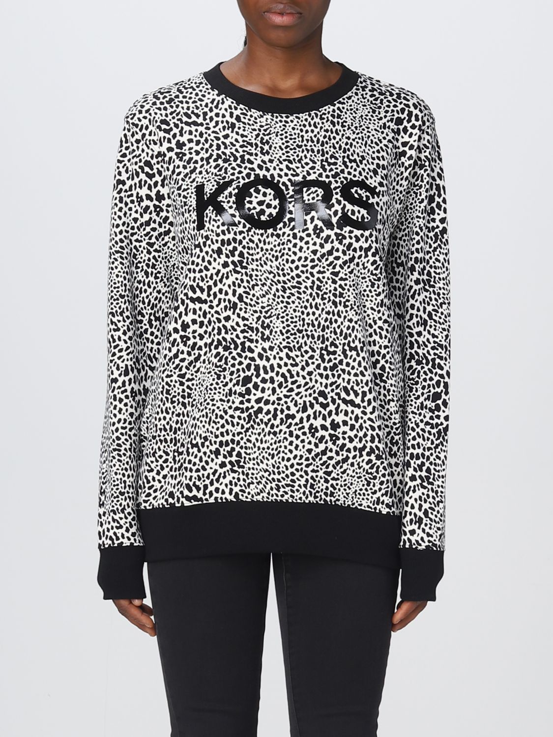 MICHAEL KORS: sweatshirt for women - Black | Michael Kors sweatshirt  MU250QN6FZ online on 