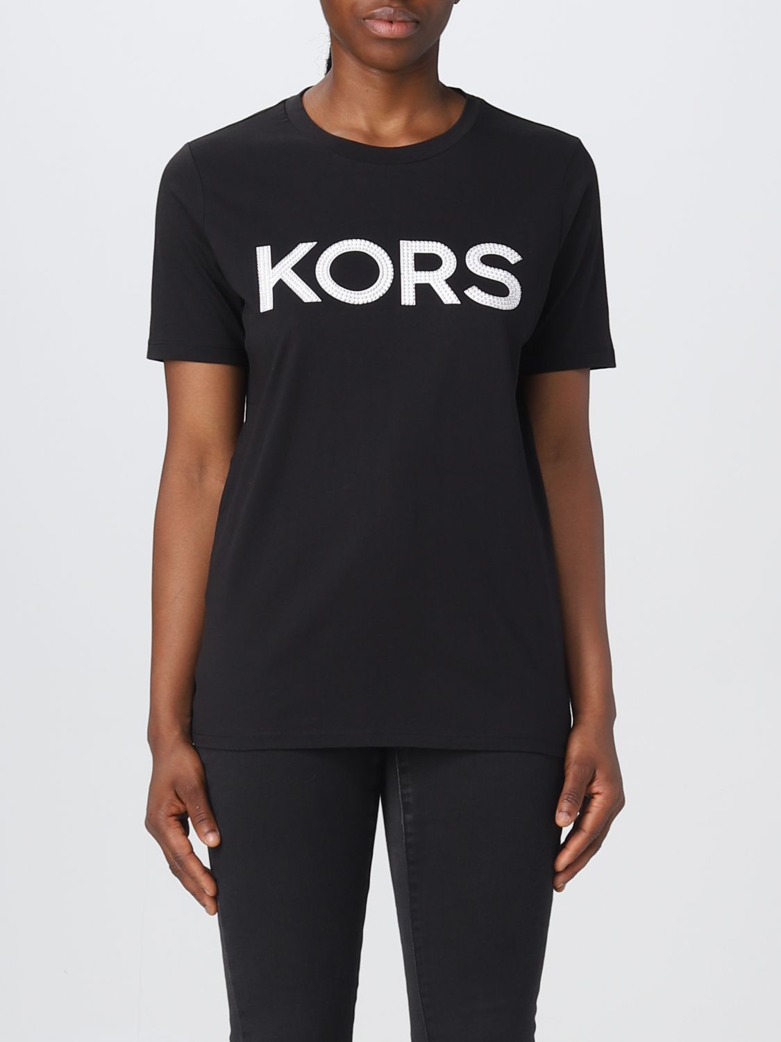 Outlet de Michael Kors: Camiseta para mujer, Negro | Camiseta Michael Kors  MB95MP197J en línea en 