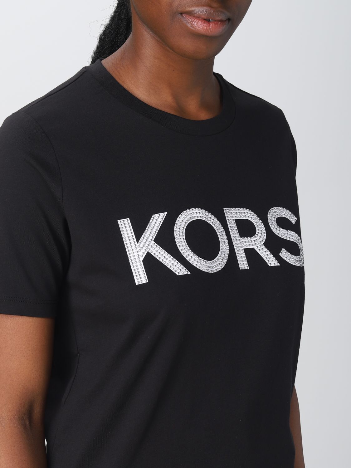 MICHAEL KORS: t-shirt for women - Black | Michael Kors t-shirt MB95MP197J  online on 