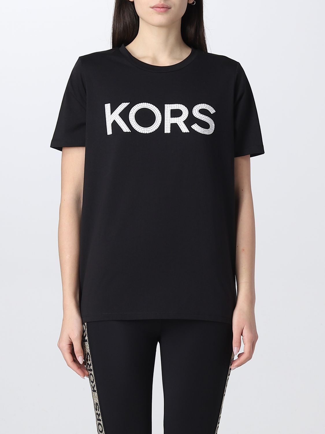 MICHAEL KORS: t-shirt for woman - Black 1 | Michael Kors t-shirt MB95MP197J  online on 
