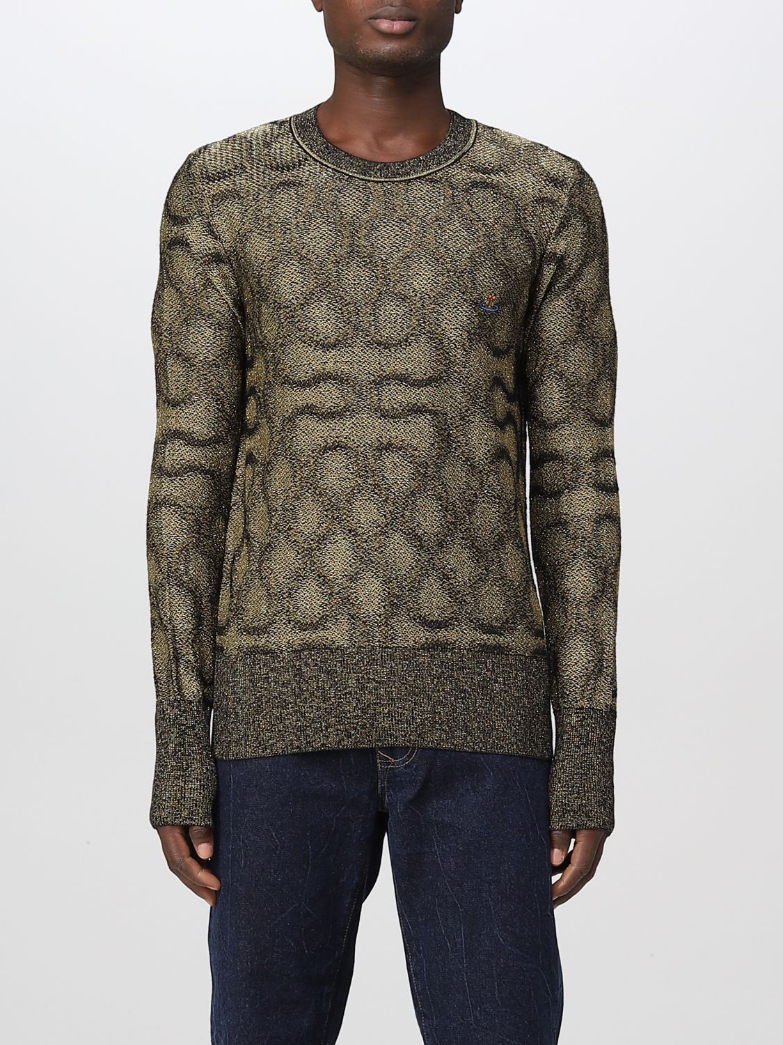 Pull en laine vierge à logo Orb brodé Vivienne Westwood pour homme