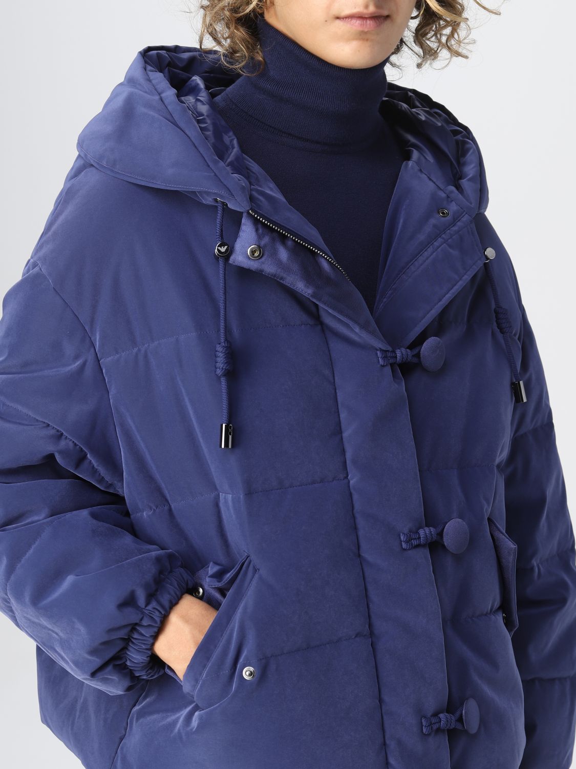 EMPORIO ARMANI: jacket for woman - Blue | Emporio jacket 6L2B682NIQZ on GIGLIO.COM
