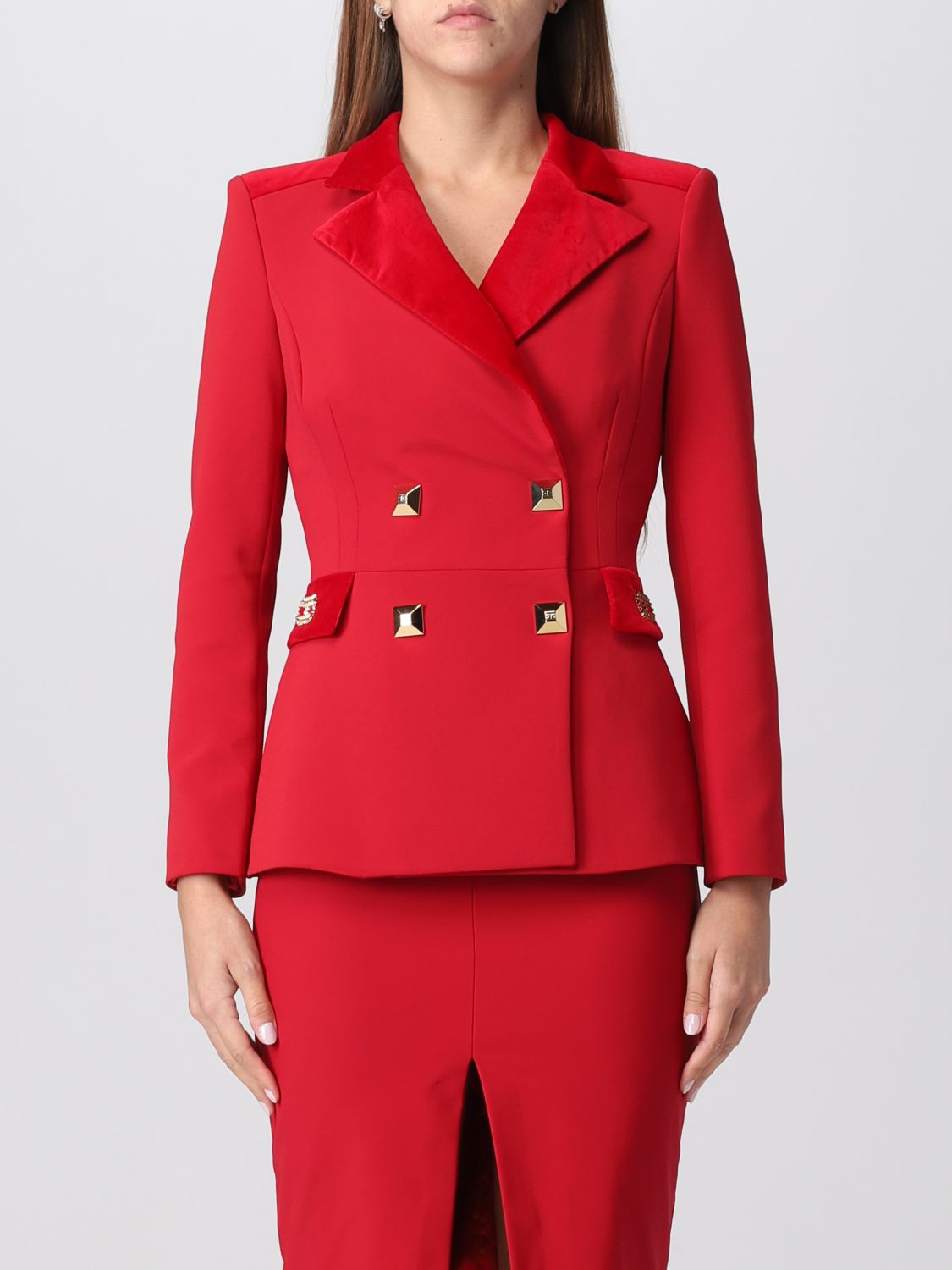 ELISABETTA FRANCHI: blazer for woman - Red | Elisabetta Franchi blazer ...