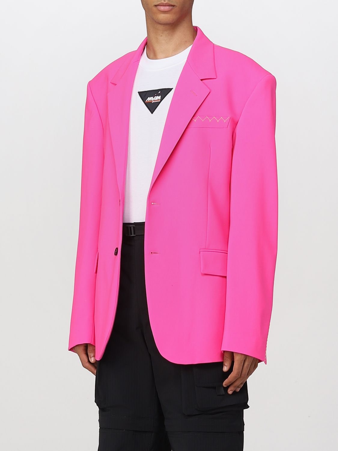 MSGM: jacket for man - Fuchsia | Msgm jacket 3340MG02227603