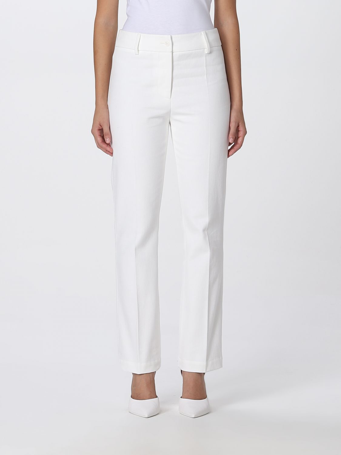 Trousers Boutique Moschino: Boutique Moschino trousers for women white 1