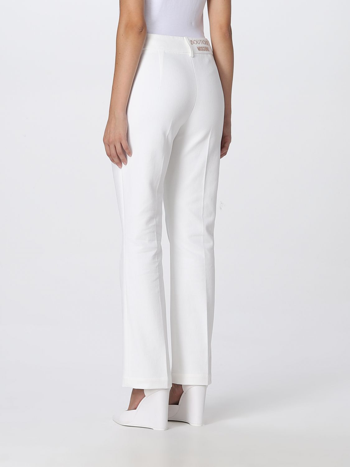 Trousers Boutique Moschino: Boutique Moschino trousers for women white 2