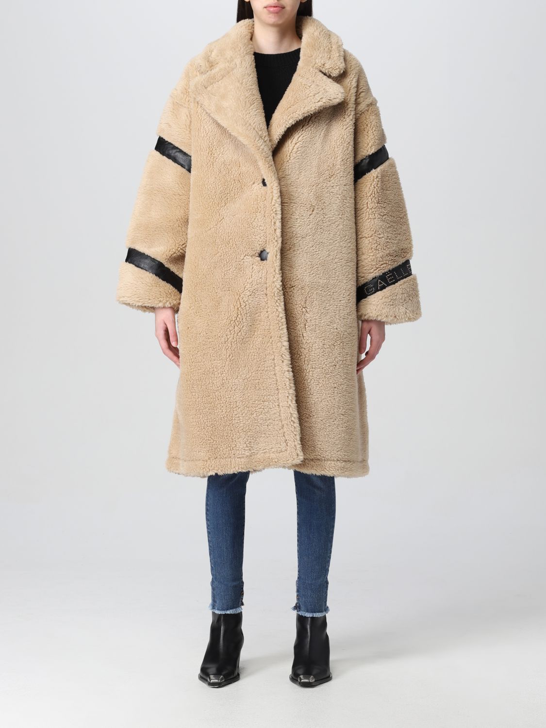 GAËLLE PARIS: coat for woman - Ivory | Gaëlle Paris coat GBDP13024 ...