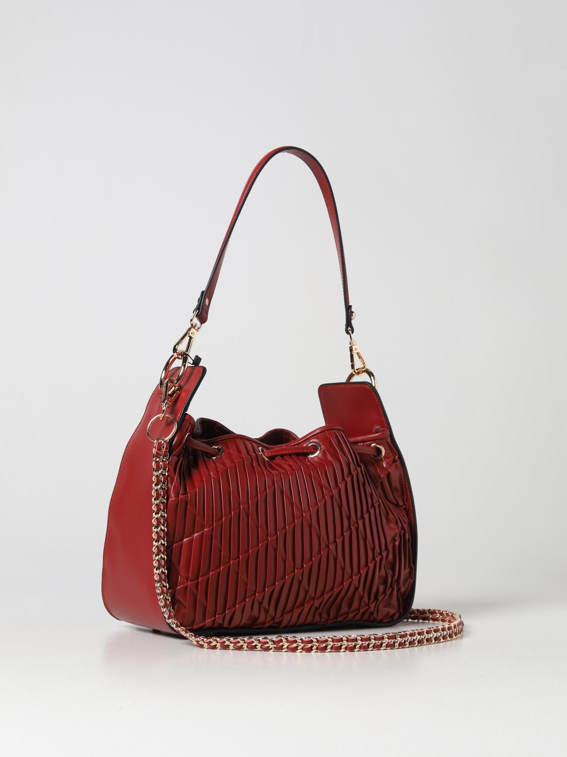 Borsa a spalla La Carrie: Borsa Fred La Carrie in pelle plissettata rosso 2