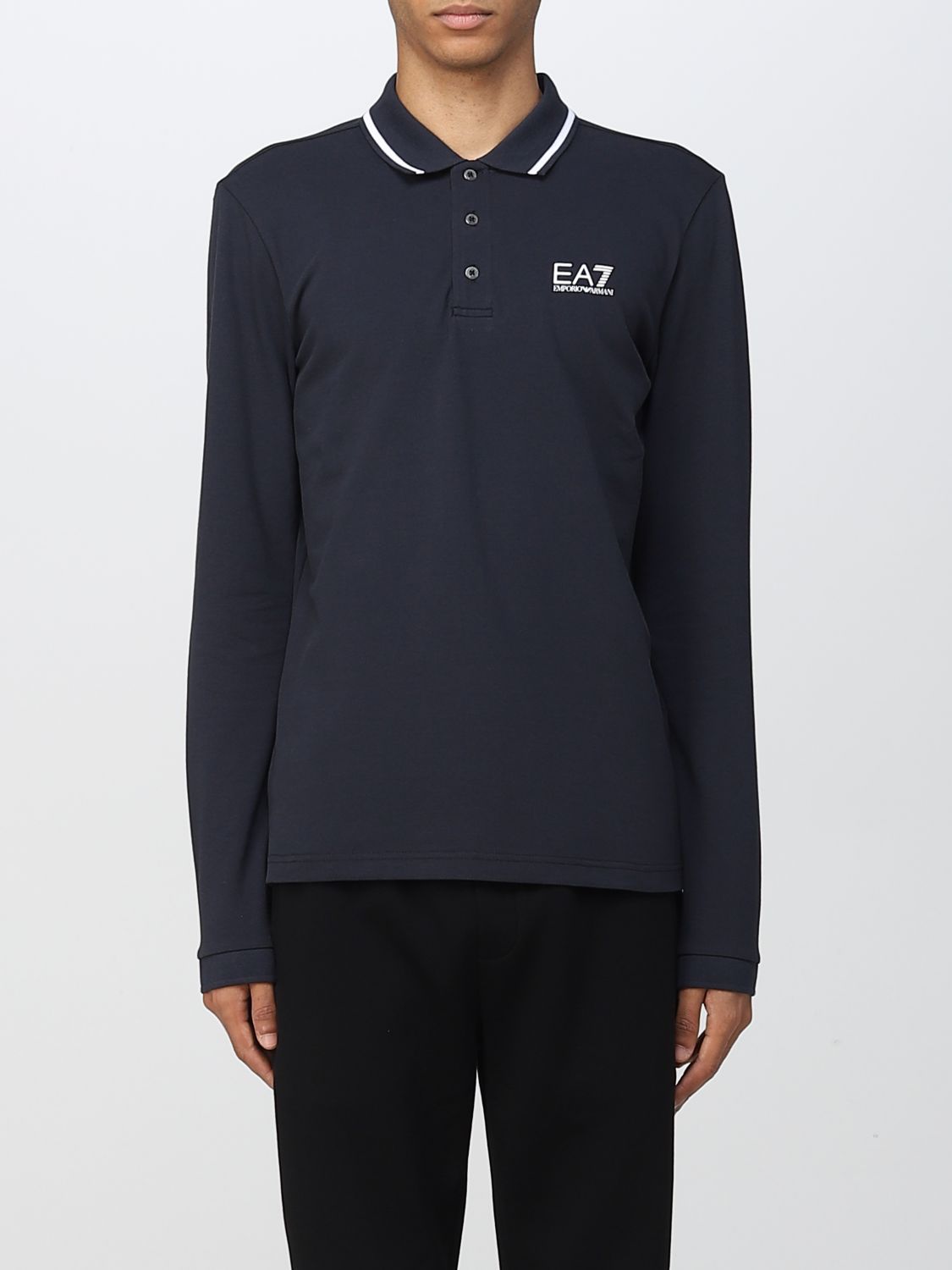 EA7: polo shirt for man - Blue | Ea7 polo shirt 8NPF07PJ04Z online at ...