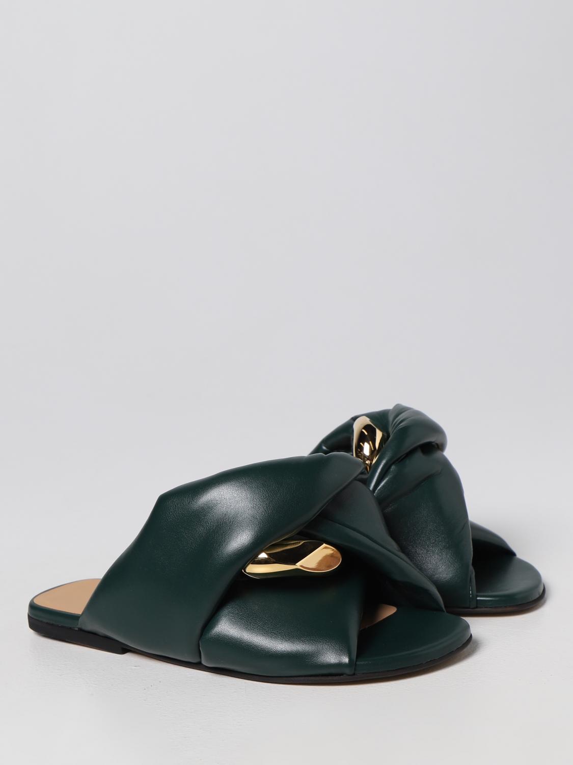 Flache Sandalen Jw Anderson: Jw Anderson Damen Flache Sandalen grün 2