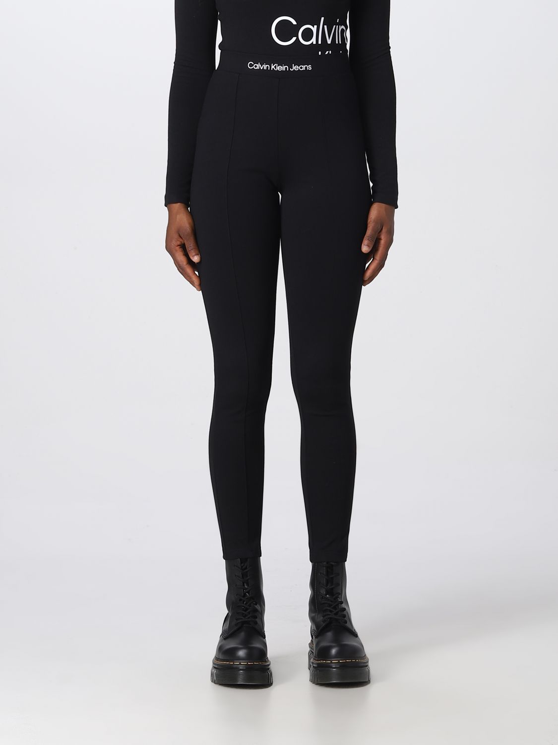 CALVIN KLEIN JEANS: women's pants - Black | Calvin Klein Jeans pants  J20J218976 online on 