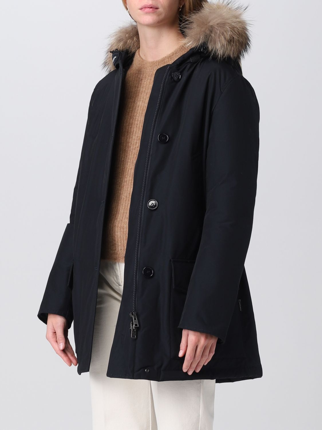 WOOLRICH: coat for woman - Navy | Woolrich coat CFWWOU0540FRUT0001 ...