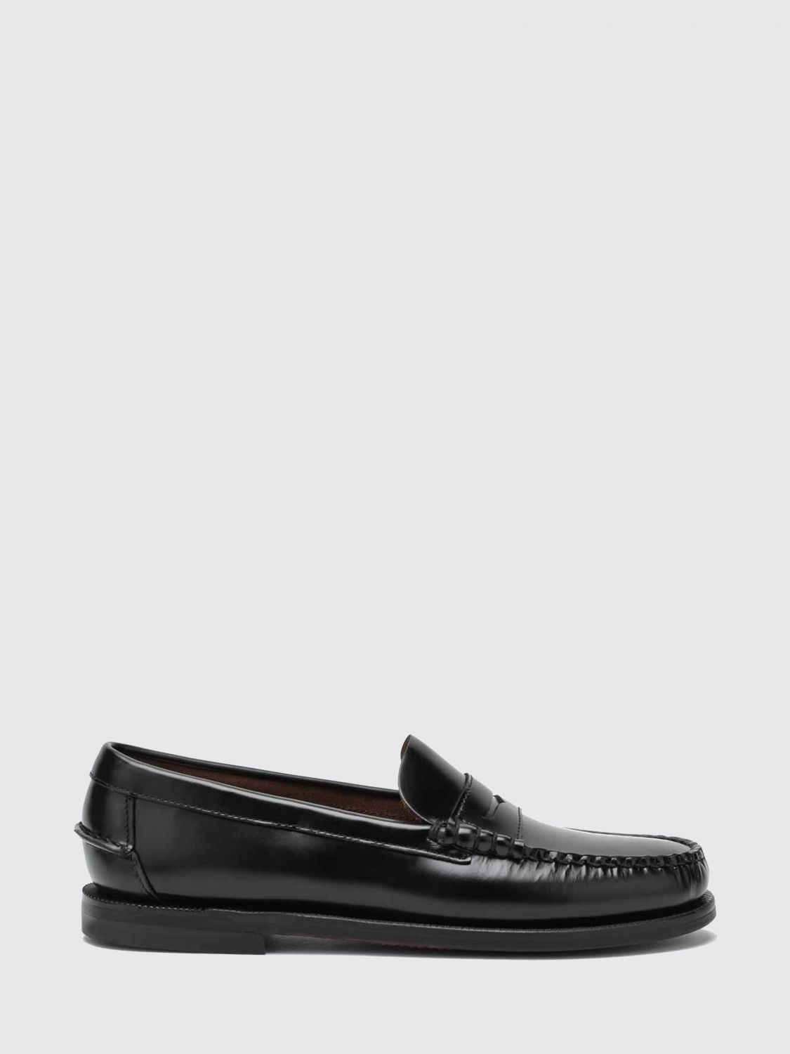 Sebago Round Toe Slip-on Moccasins With Cut-out Upper Design In Black