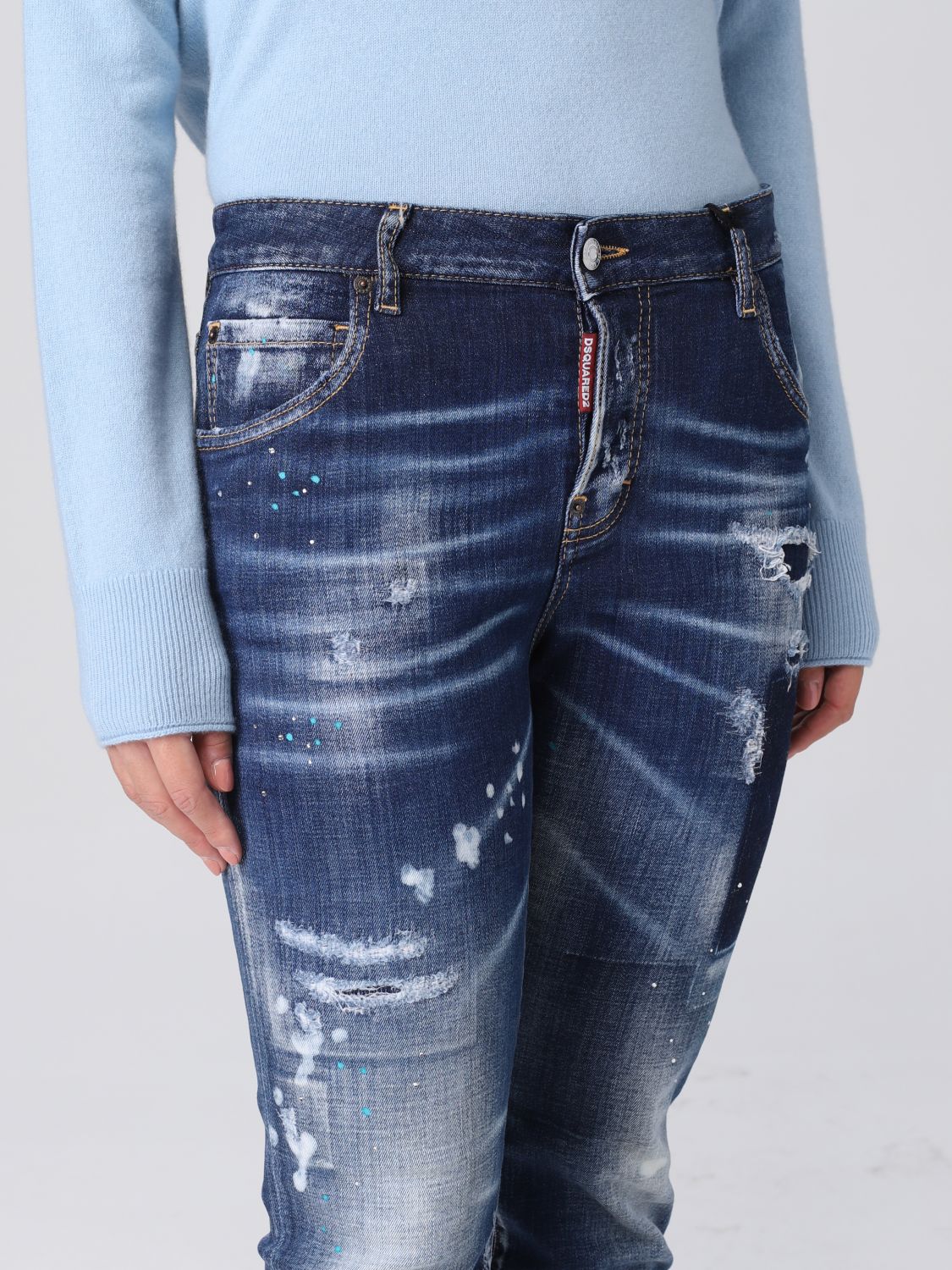 Gewend aan pianist schild DSQUARED2: jeans for woman - Blue | Dsquared2 jeans S72LB0548S30342 online  on GIGLIO.COM