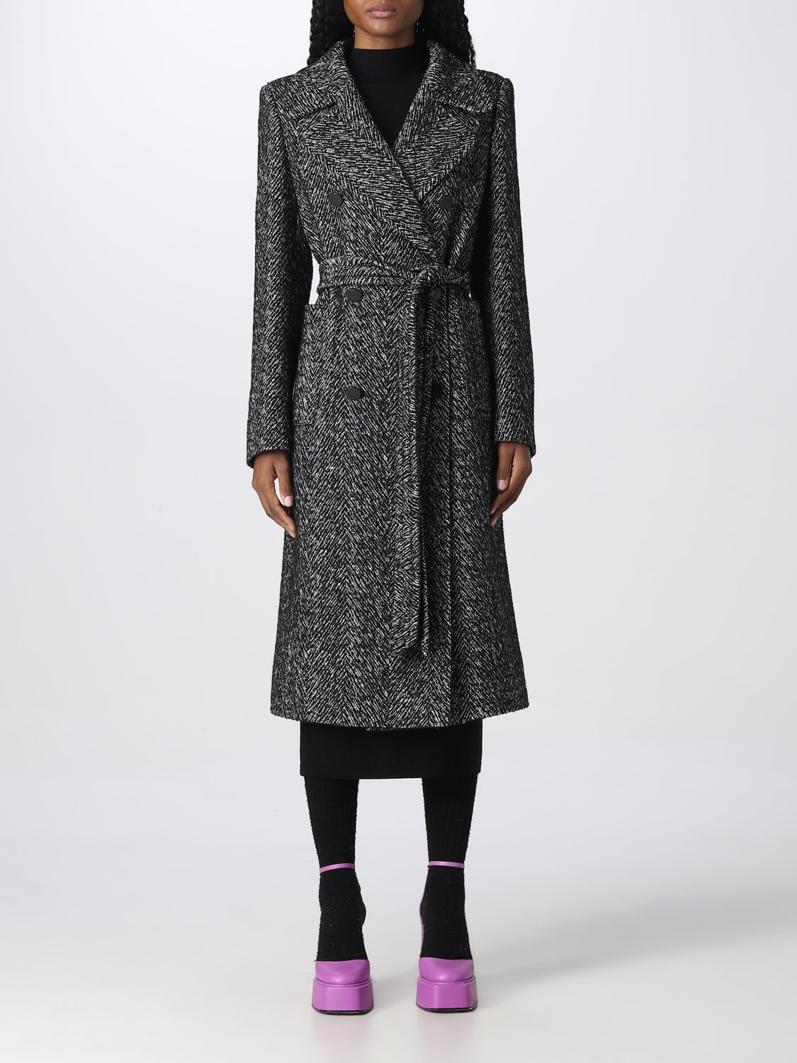 TAGLIATORE: coat for women - Black | Tagliatore coat MAUREEN online at ...