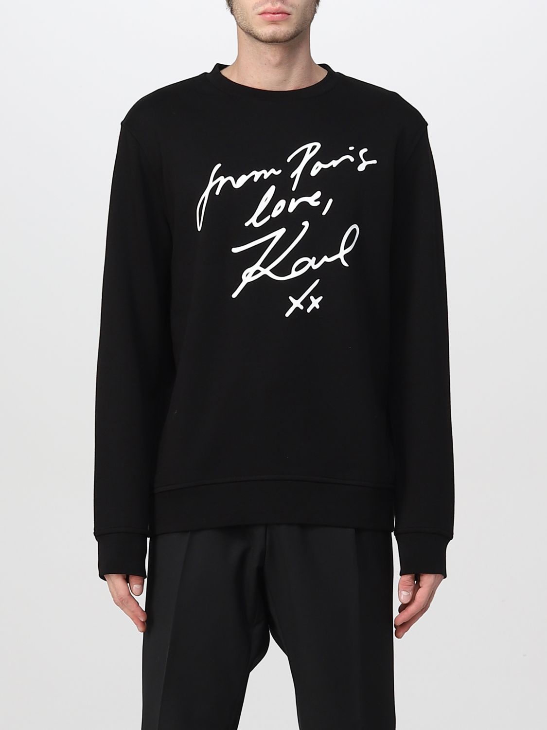 Karl Lagerfeld - Sudadera negra con capucha y bolsillo de nilon - BLS  Fashion