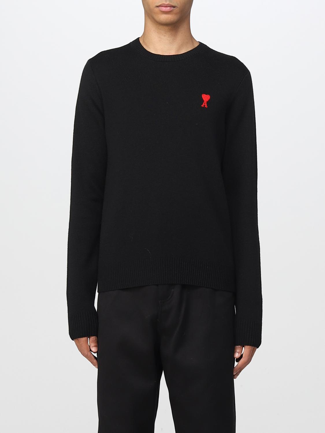 AMI PARIS: sweater for man - Black | Ami Paris sweater BFHKS001001 ...