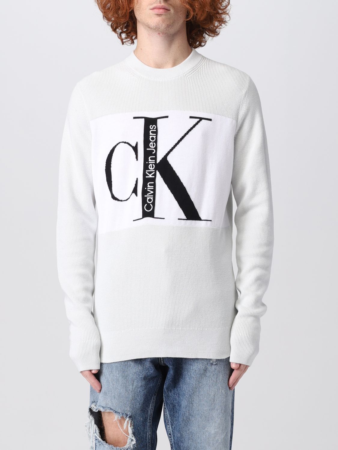 CALVIN KLEIN JEANS: sweater for man - Grey | Calvin Klein Jeans sweater  J30J322203 online on 