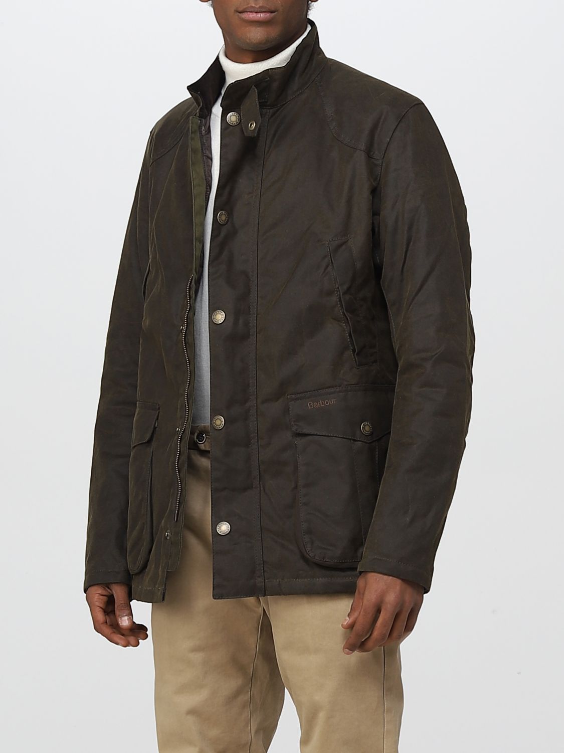 BARBOUR: jacket for man - Olive | Barbour jacket MWX1082 online on ...