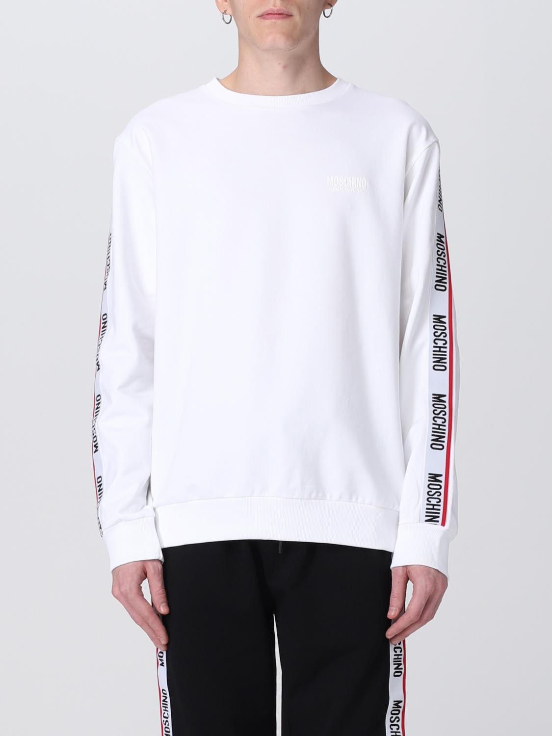 Felpa Moschino Underwear: Felpa Moschino Underwear con bande logate bianco 1