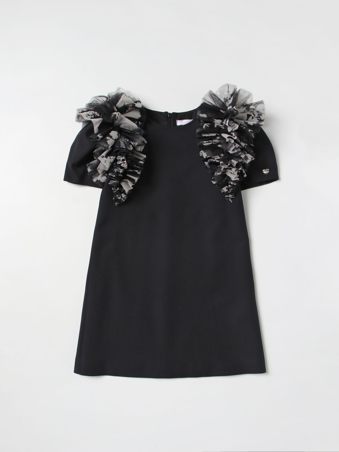 MONNALISA: dress for girls - Black | Monnalisa dress 7109070306 online ...