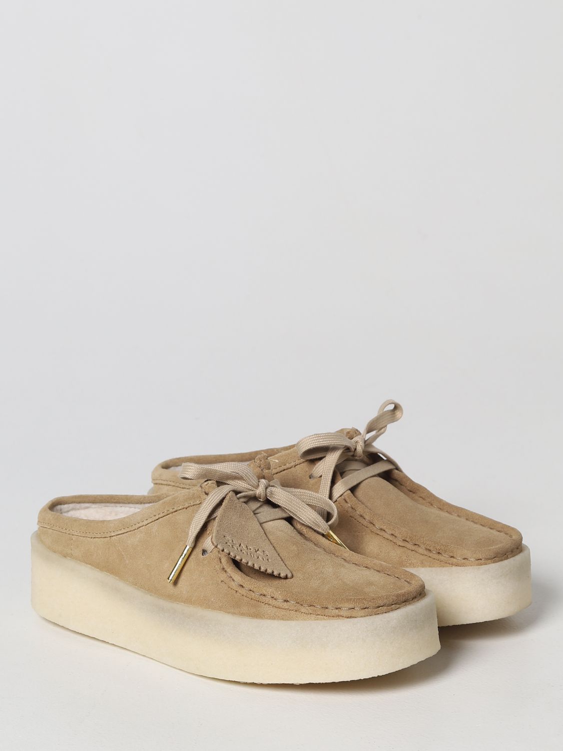 Clarks Originals Outlet: flat shoes for woman - Beige Clarks Originals flat 168636 on GIGLIO.COM