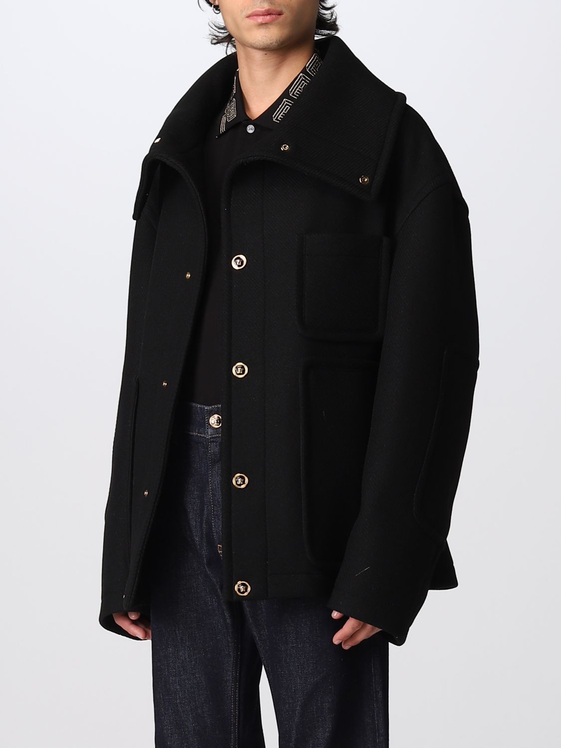 Jacket Versace: Versace jacket for man black 4