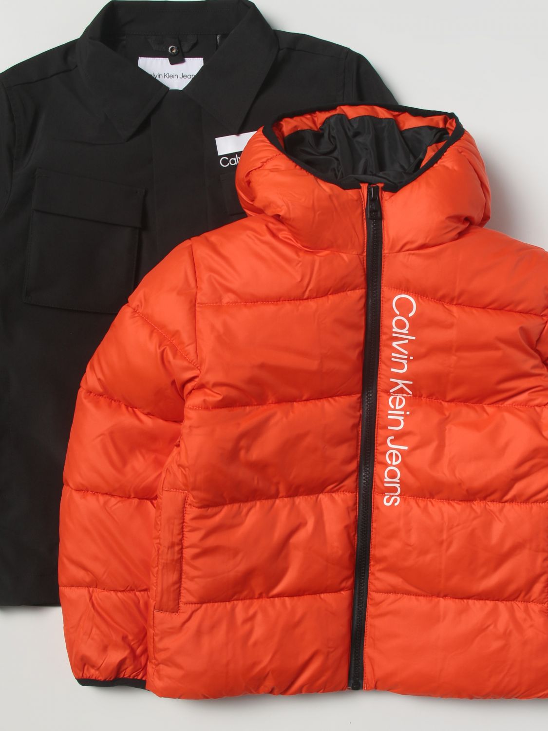 CALVIN KLEIN: jacket for boys - Orange | Calvin Klein jacket IB0IB01349  online on 