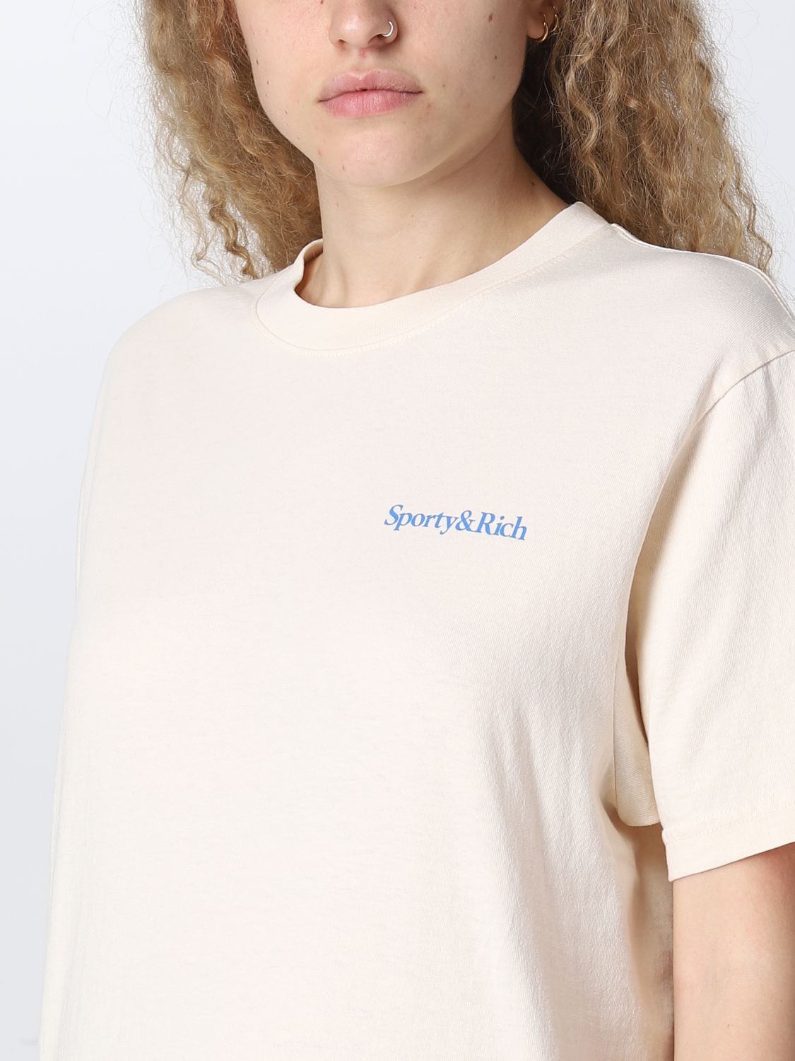 T-shirt Sporty & Rich: T-shirt Sporty & Rich con stampa posteriore crema 3