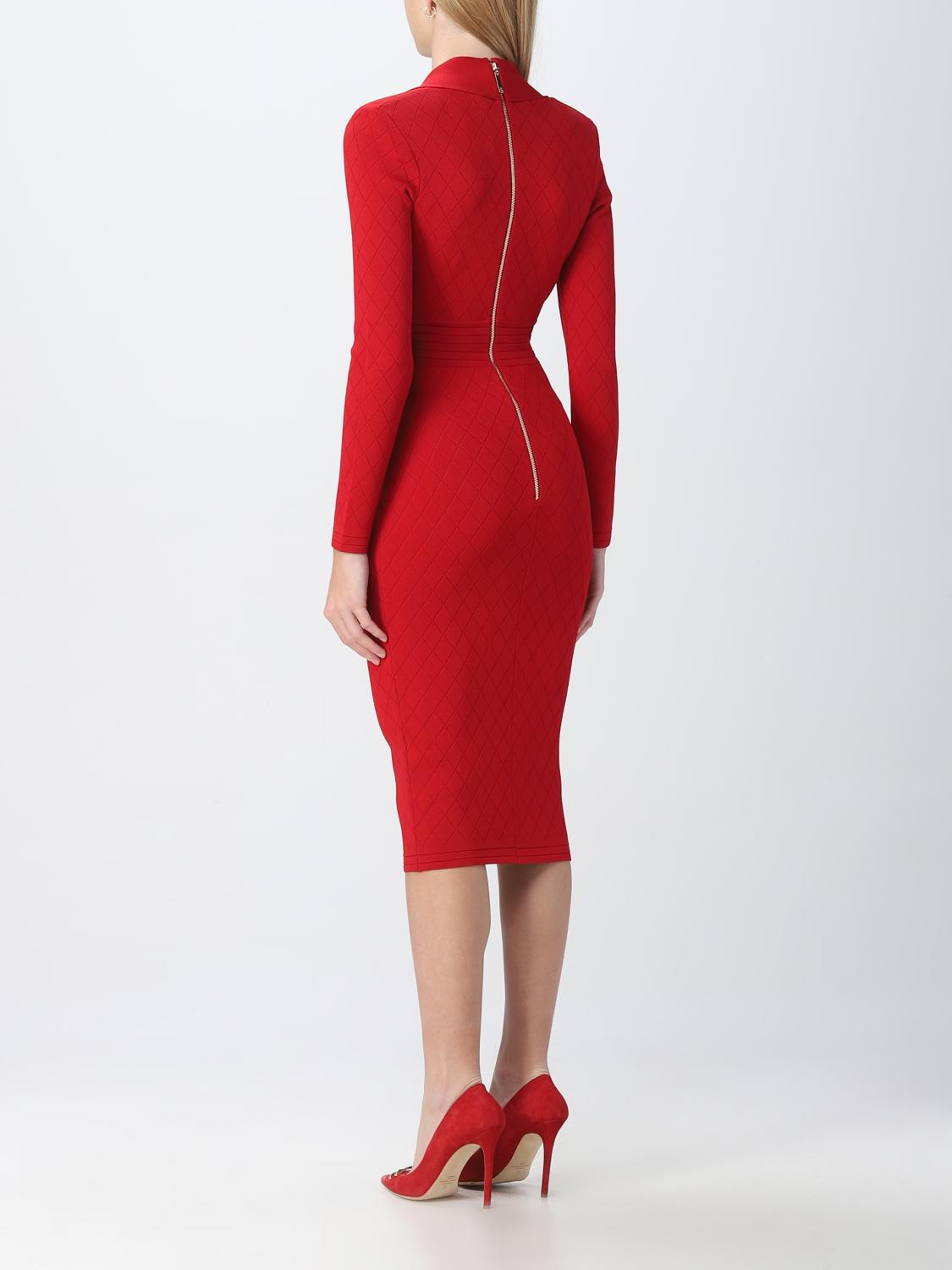ELISABETTA FRANCHI Abito in tessuto stretch Rosso Abito Elisabetta