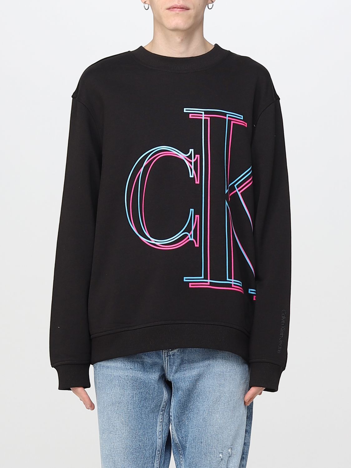 CALVIN KLEIN JEANS: crewneck sweatshirt - Black | Calvin Klein Jeans ...