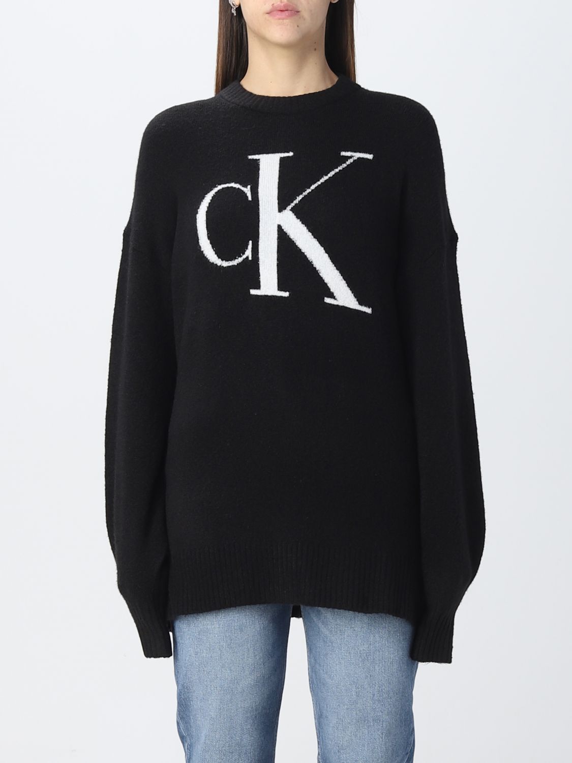 CALVIN KLEIN JEANS: jumper for women - Black | Calvin Klein Jeans jumper  J20J219776 online on 