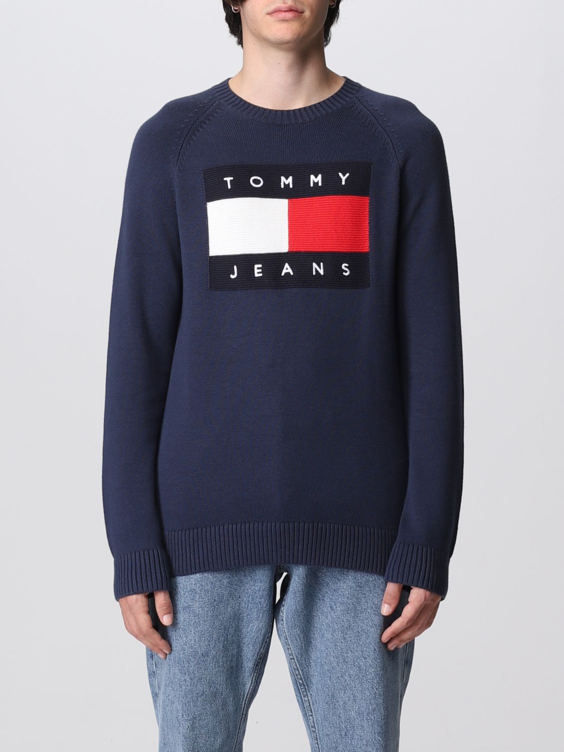 kort sætte ild arve TOMMY JEANS: sweater for man - Navy | Tommy Jeans sweater DM0DM15061 online  at GIGLIO.COM