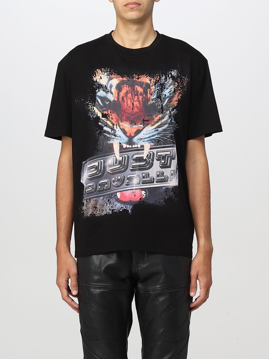 JUST CAVALLI: t-shirt for man - Black | Just Cavalli t-shirt ...