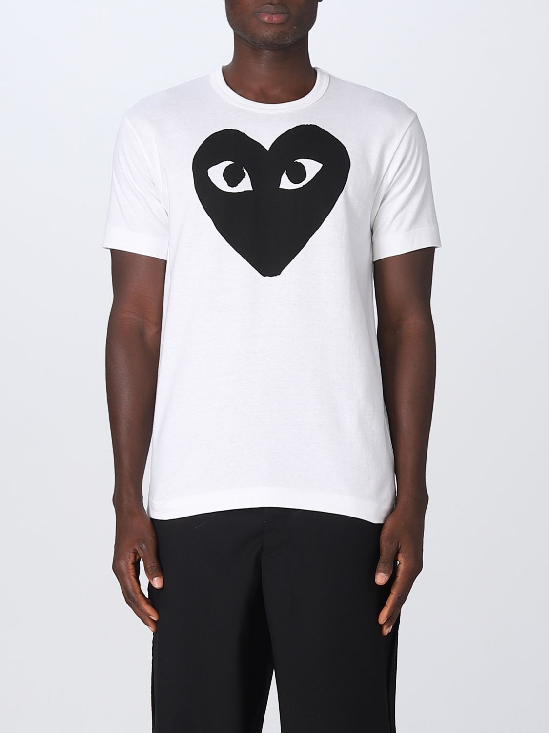 COMME DES GARCONS PLAY: t-shirt for man - White | Comme Des Garcons ...