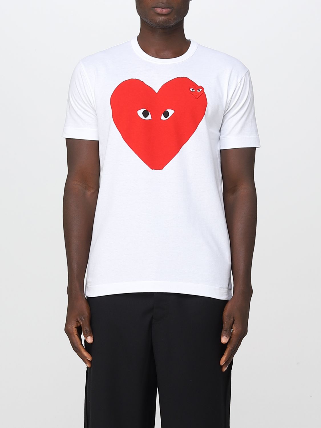 COMME DES GARCONS PLAY: t-shirt for man - White | Comme Des Garcons ...