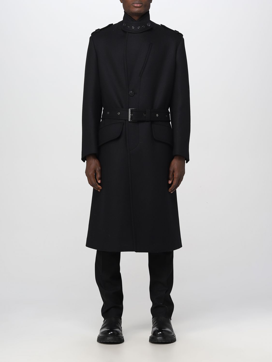 NEIL BARRETT: coat for man - Black | Neil Barrett coat PBCA018T019C ...