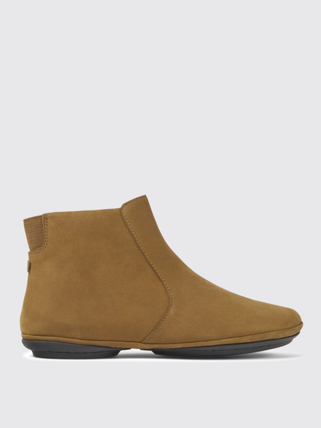 Camper Flat Ankle Boots  Woman In Brown